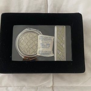 Vintage lipstick holder and double sided mirror